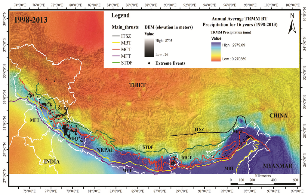 "Topography of Himalaya With Thrust Systems."